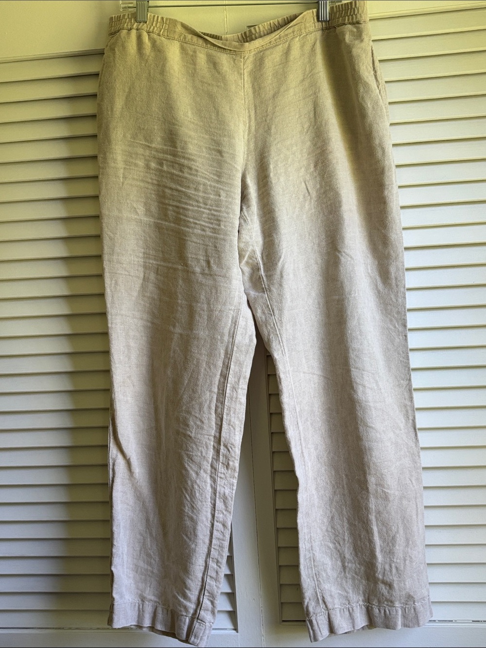 J. Jill Natural Linen Straight Leg Pants M